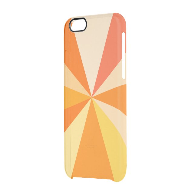 Pop Art Modern 60s Funky Geometric Rays in Orange Uncommon iPhone Case (Back Left)