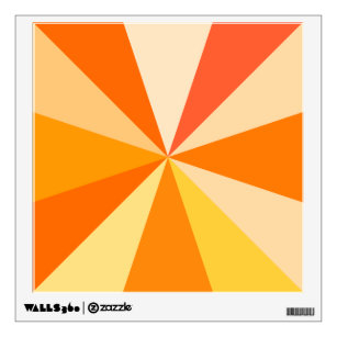 Pop Art Modern 60s Funky Geometric Rays in Orange Wall Sticker