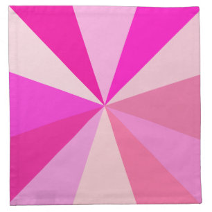 Pop Art Modern 60s Funky Geometric Rays in Pink Cloth Napkin