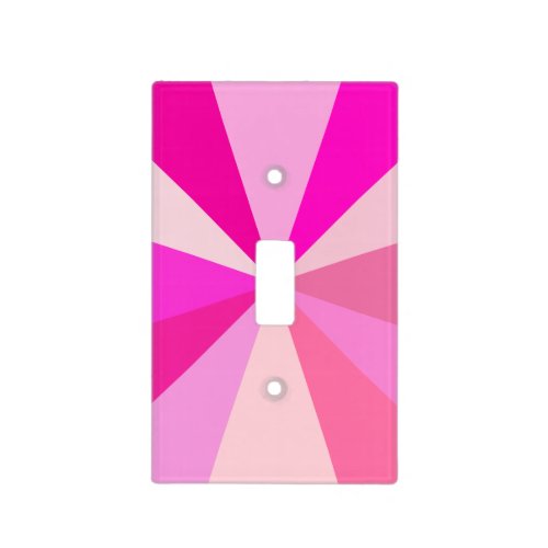 Pop Art Modern 60s Funky Geometric Rays in Pink Light Switch Cover