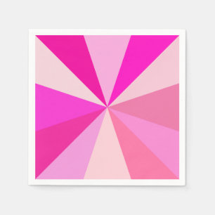 Pop Art Modern 60s Funky Geometric Rays in Pink Napkins