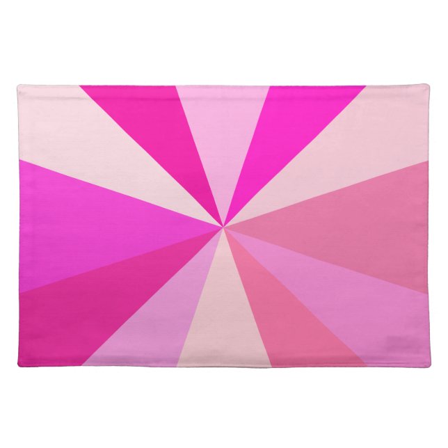 Pop Art Modern 60s Funky Geometric Rays in Pink Placemat (Front)