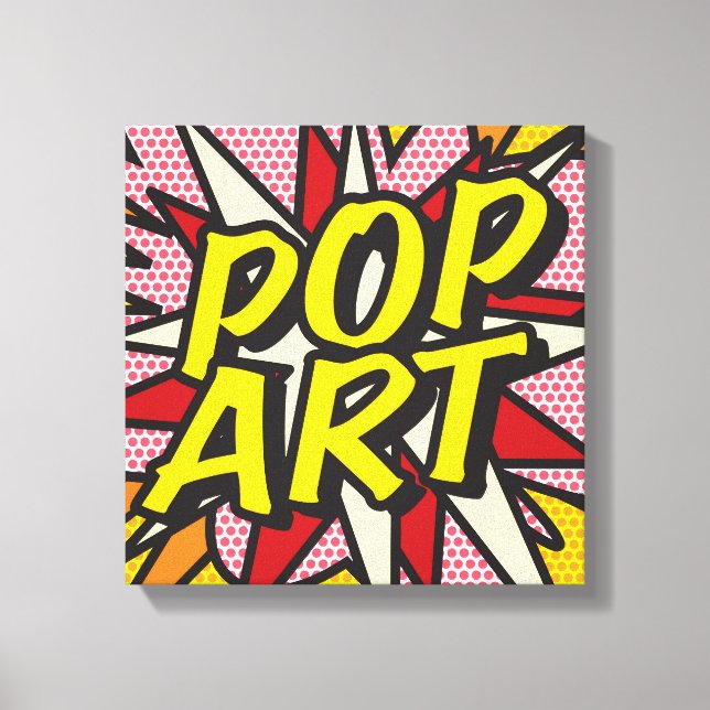 POP ART Modern Comic Book Typography Canvas Print (Front)