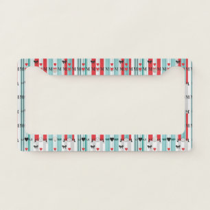 Pop Art MOM Love Pattern with Hearts & Bows (2) License Plate Frame