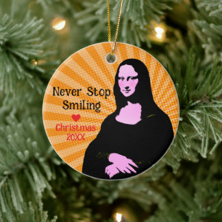 Pop Art Mona Lisa Art Lover  Ceramic Ornament