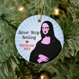 Pop Art Mona Lisa Art Lover Ceramic Ornament