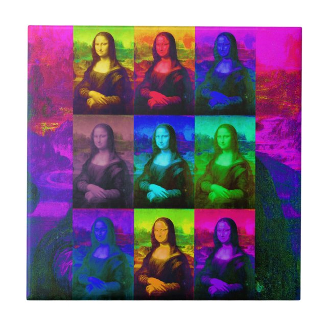 Pop Art Mona Lisa  Ceramic Tile (Front)