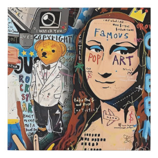 Pop Art Mona Lisa Faux Canvas Print