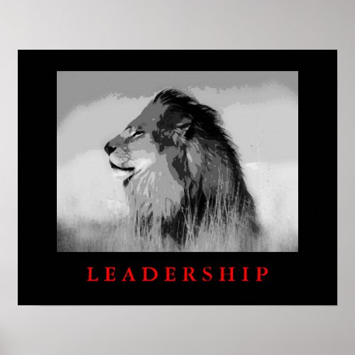 Pop Art Motivational Leadership King Lion Poster