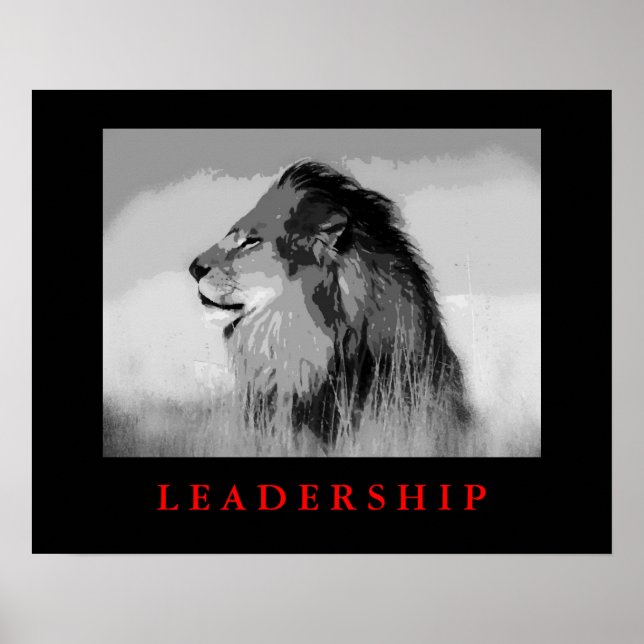 Pop Art Motivational Leadership King Lion Poster (Front)