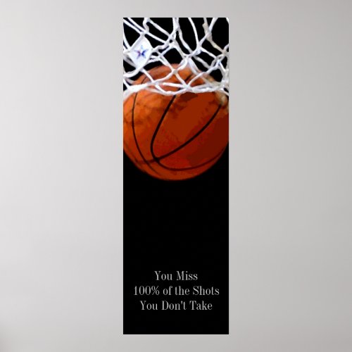Pop Art Motivational Quote Basketball Door Poster
