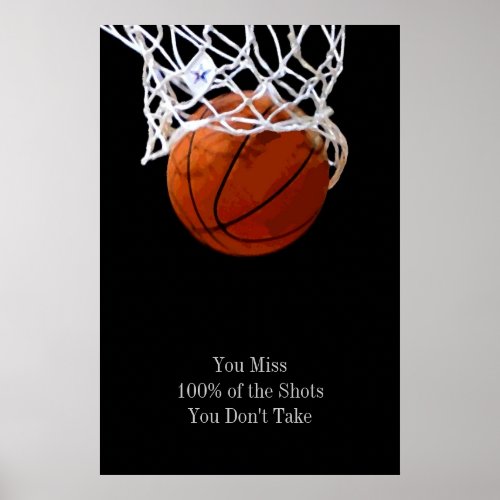 Pop Art Motivational Quote Basketball Poster