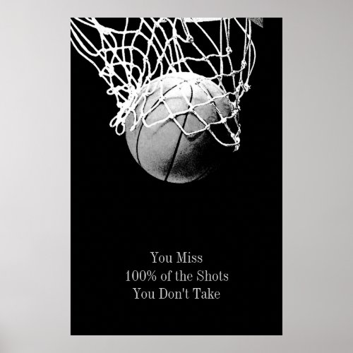 Pop Art Motivational Quote Basketball Poster
