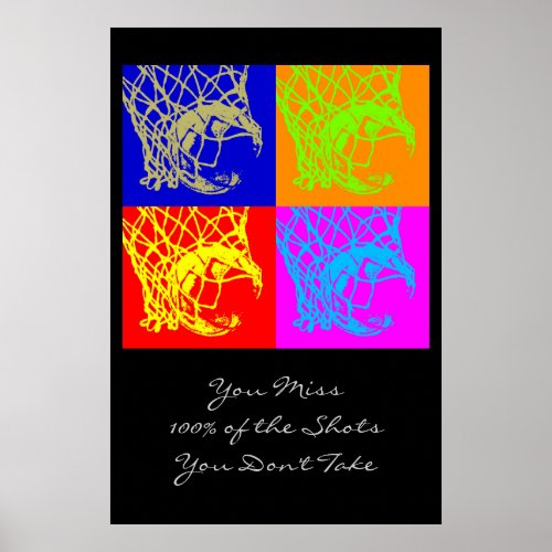 Pop Art Motivational Quote Basketball Poster Print