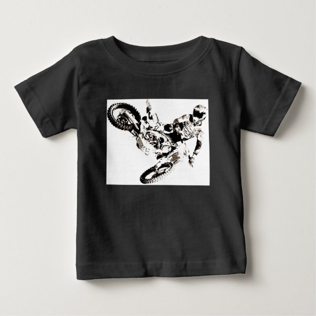 Pop Art Motocross Motorcyle Sport Baby T-Shirt (Front)