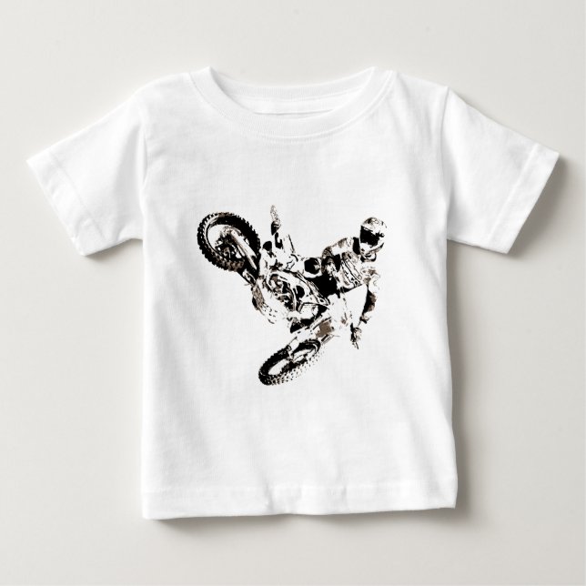 Pop Art Motocross Motorcyle Sport Baby T-Shirt (Front)