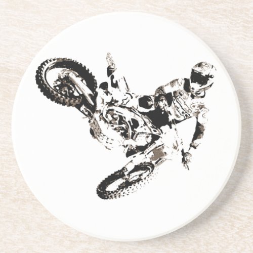 Pop Art Motocross Motorcyle Sport Coaster