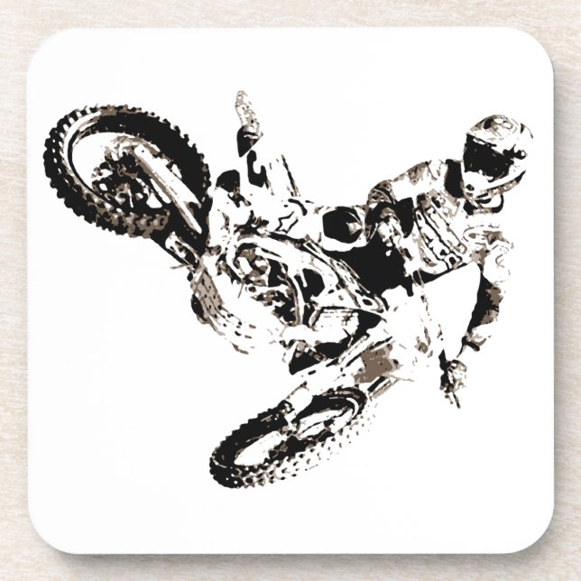 Pop Art Motocross Motorcyle Sport Drink Coaster (Front)