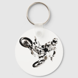 Pop Art Motocross Motorcyle Sport Keychain