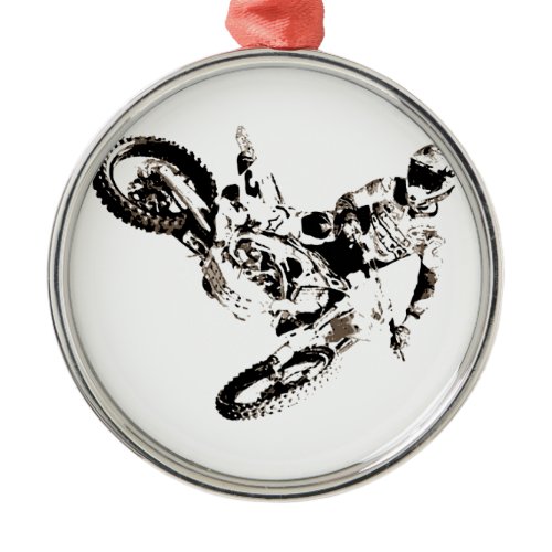 Pop Art Motocross Motorcyle Sport Metal Ornament