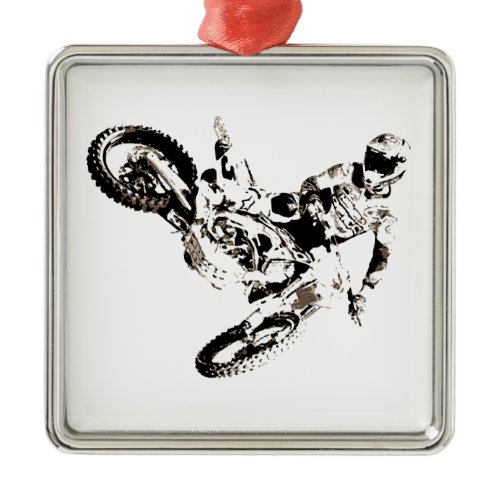 Pop Art Motocross Motorcyle Sport Metal Ornament