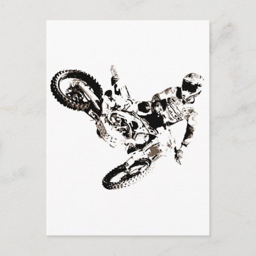 Pop Art Motocross Motorcyle Sport Postcard