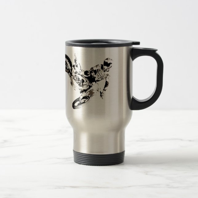 Pop Art Motocross Motorcyle Sport Travel Mug (Right)