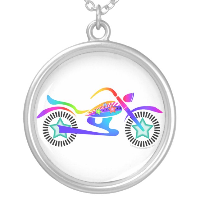 Pop Art MOTORCYCLE Necklace (Front)