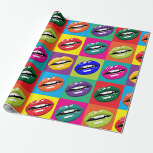 Pop-art mouth wrapping paper