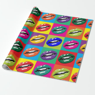Pop-art mouth wrapping paper