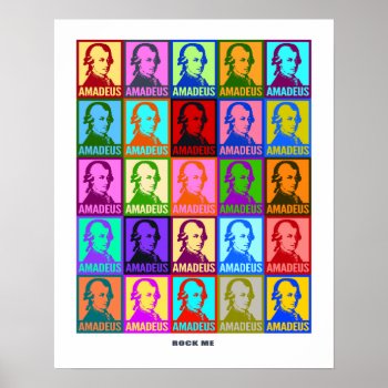 Pop Art Mozart | Rock Me Colorful Poster by OffRecord at Zazzle