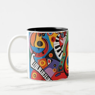 Pop art musical 001 Two-Tone coffee mug
