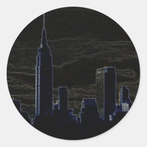 Pop Art New York City Classic Round Sticker