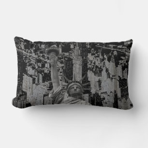 Pop Art New York City Manhattan Statue of Liberty Lumbar Pillow