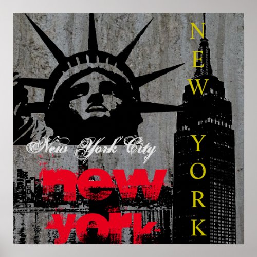 Pop Art New York City Manhattan Statue of Liberty Poster