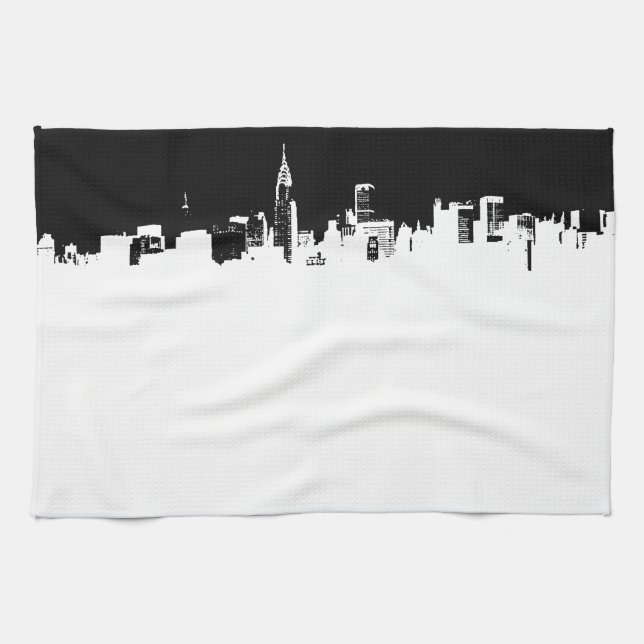 Pop Art New York City Panorama Kitchen Towel (Horizontal)