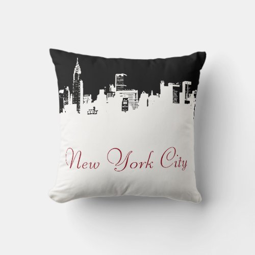 Pop Art New York City Panorama Poster Throw Pillow