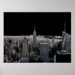 Pop Art New York City Poster Print<br><div class="desc">New York City - Manhattan Skyscrapers Digital Art Image</div>