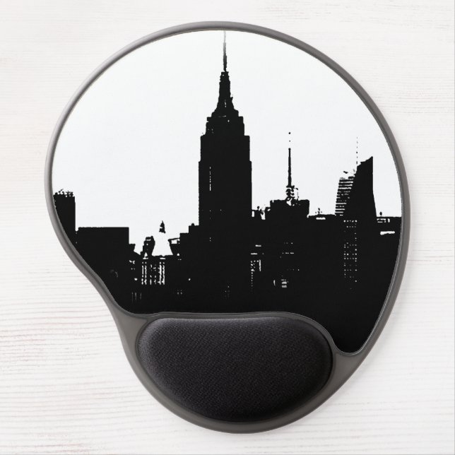 Pop Art New York City Silhouette Gel Mousepad (Front)