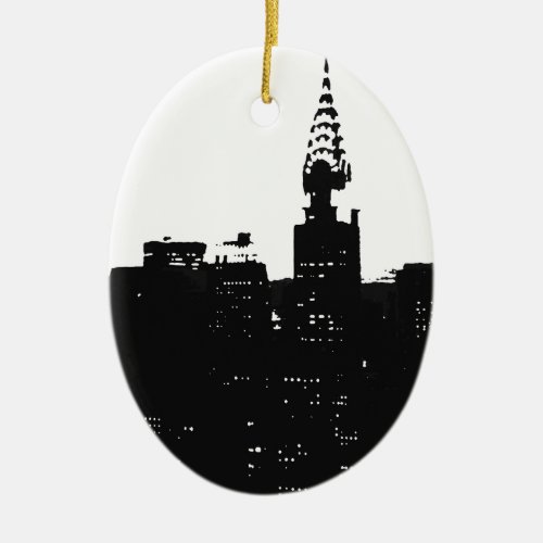 Pop Art New York Silhouette Ceramic Ornament