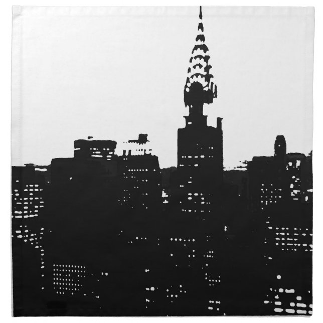 Pop Art New York Silhouette Cloth Napkin (Front)