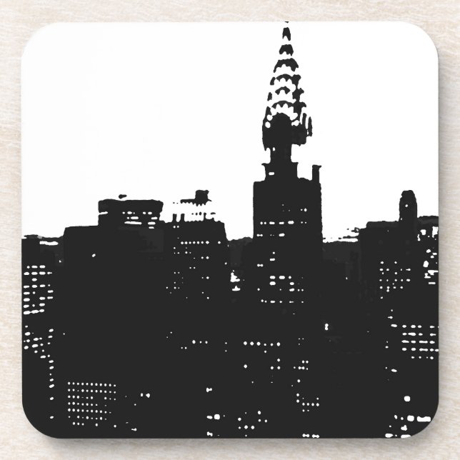 Pop Art New York Silhouette Coaster (Front)