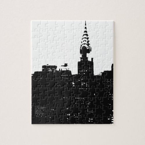 Pop Art New York Silhouette Jigsaw Puzzle