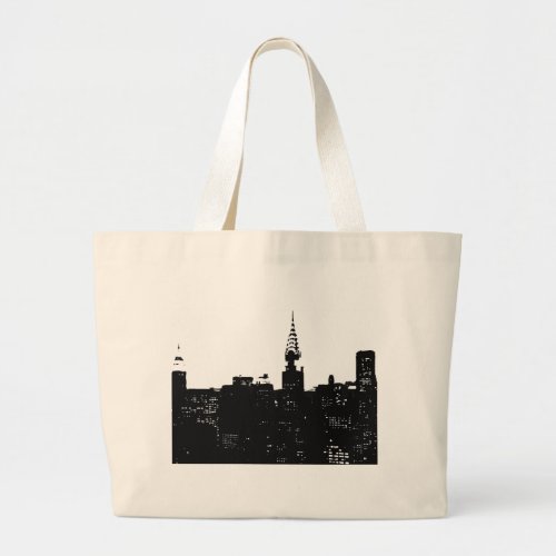 Pop Art New York Silhouette Large Tote Bag