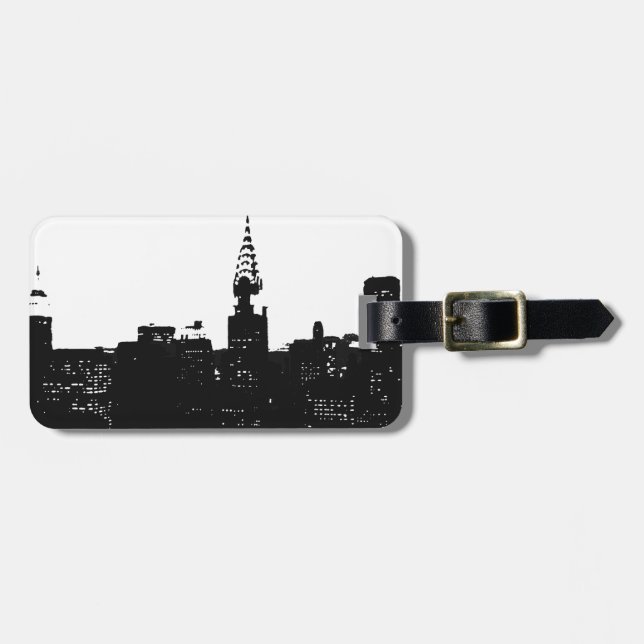 Pop Art New York Silhouette Luggage Tag (Front Horizontal)