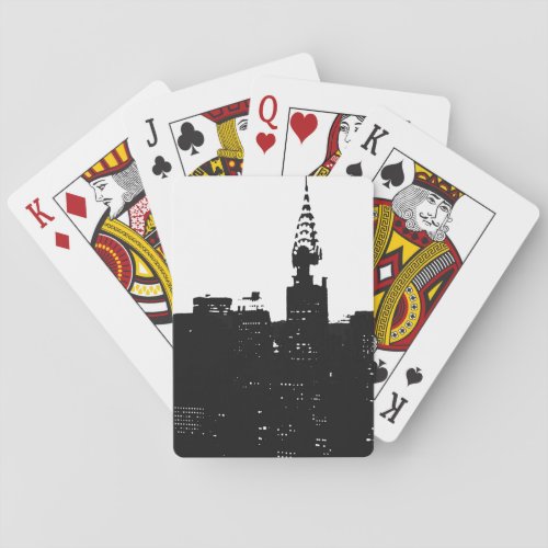 Pop Art New York Silhouette Poker Cards