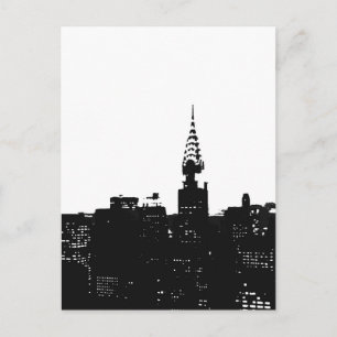 Pop Art New York Silhouette Postcard