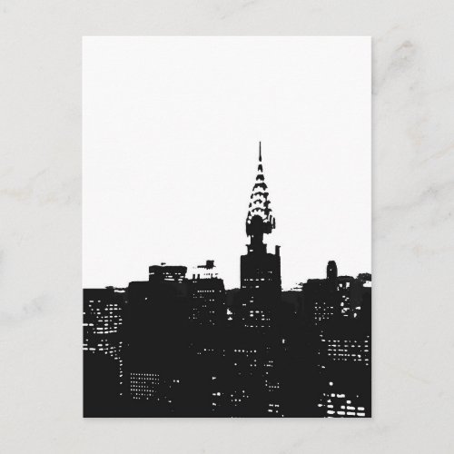 Pop Art New York Silhouette Postcard