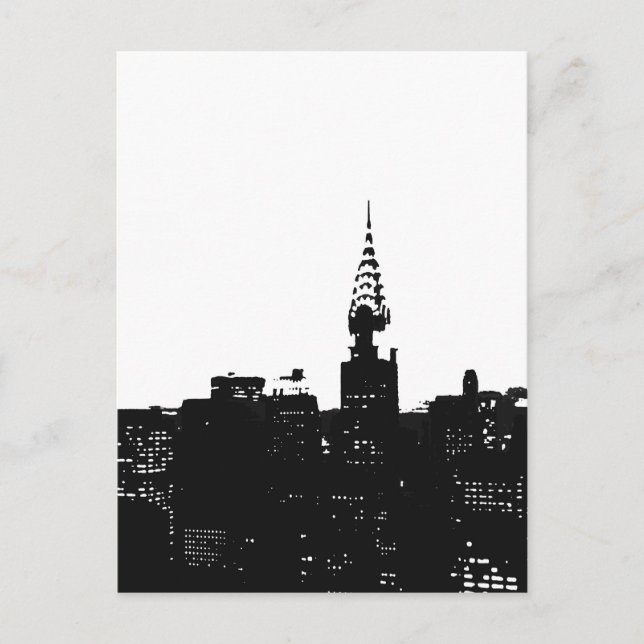 Pop Art New York Silhouette Postcard (Front)