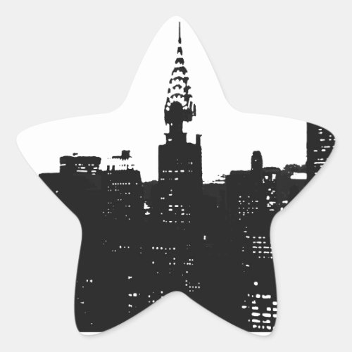 Pop Art New York Silhouette Star Sticker